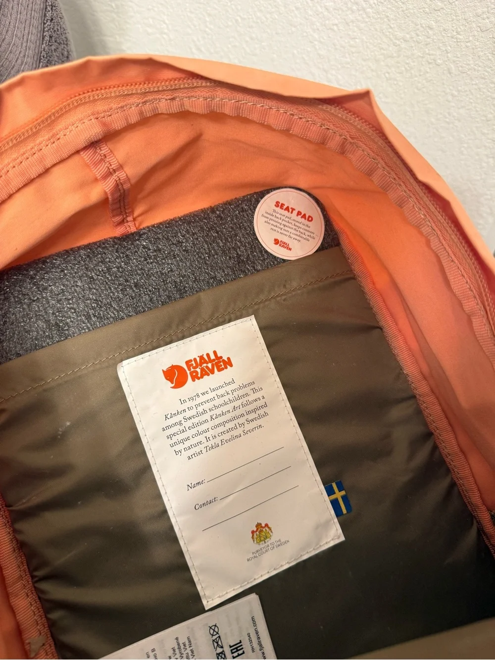 Fjallraven Kanken Mini Two-Tone Peach and Olive Backpack